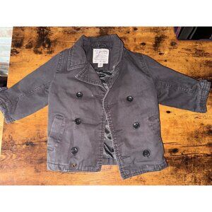 Toddler Boys Double-Breasted Gray Peacoat Jacket 18 Mos  Place Limited Edition